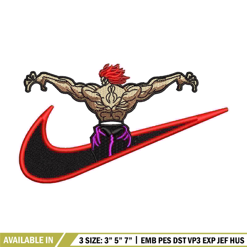 Hanma yujiro nike embroidery design, Baki embroidery, Nike design, Embroidery shirt, Embroidery file, Digital download.jpg