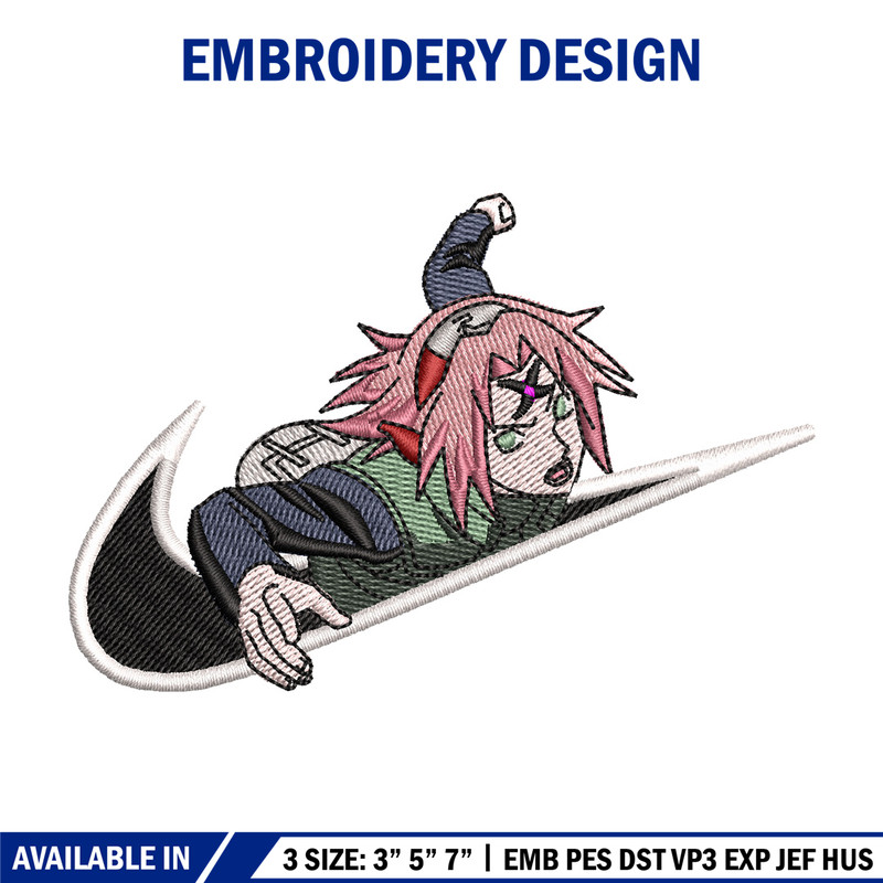 Sakura swoosh embroidery design, Naruto embroidery, Nike design, Embroidery shirt, Embroidery file, Digital download.jpg