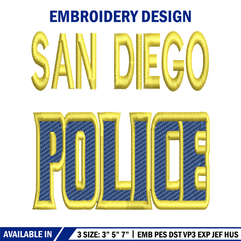 San Diego Police embroidery design, logo embroidery, logo design, embroidery file, logo shirt, Digital download..jpg
