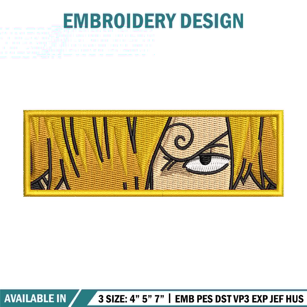 Sanji eyes embroidery design, One piece embroidery, Anime design, Embroidery file, Embroidery shirt, Digital download.jpg