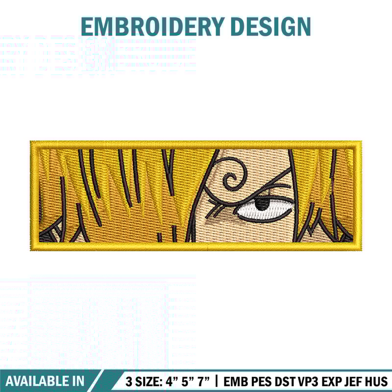 Sanji eyes embroidery design, One piece embroidery, Anime design, Embroidery file, Embroidery shirt, Digital download.jpg