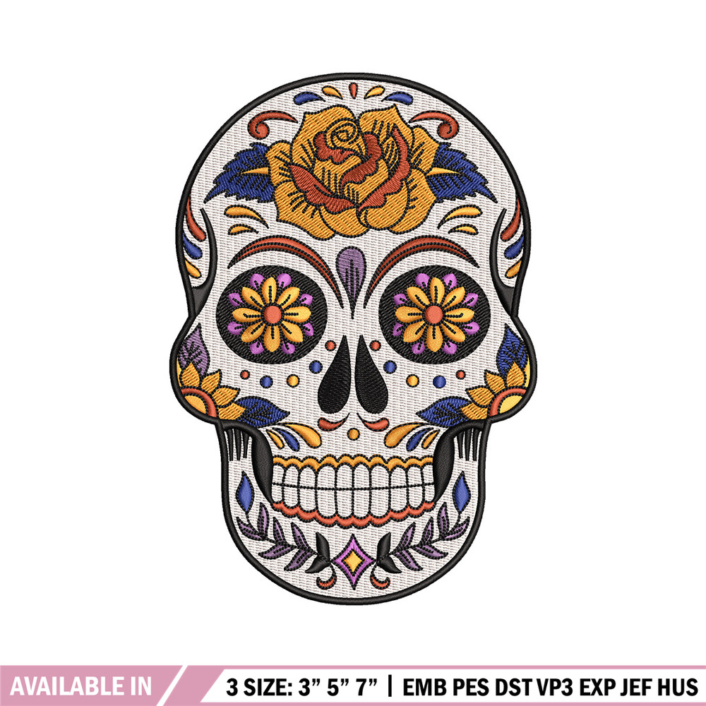 Head skull embroidery design, Skeleton embroidery, Emb design, Embroidery shirt, Embroidery file, Digital download.jpg