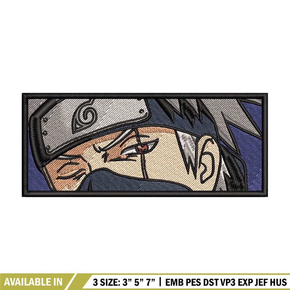Hatake Kakashi embroidery design, Naruto embroidery, embroidery file, anime design, anime shirt, Digital download.jpg