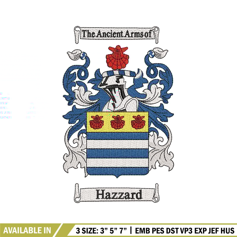 Hazard Family Crest Logo embroidery design, logo embroidery, logo design, Embroidery file, logo shirt, Instant download..jpg