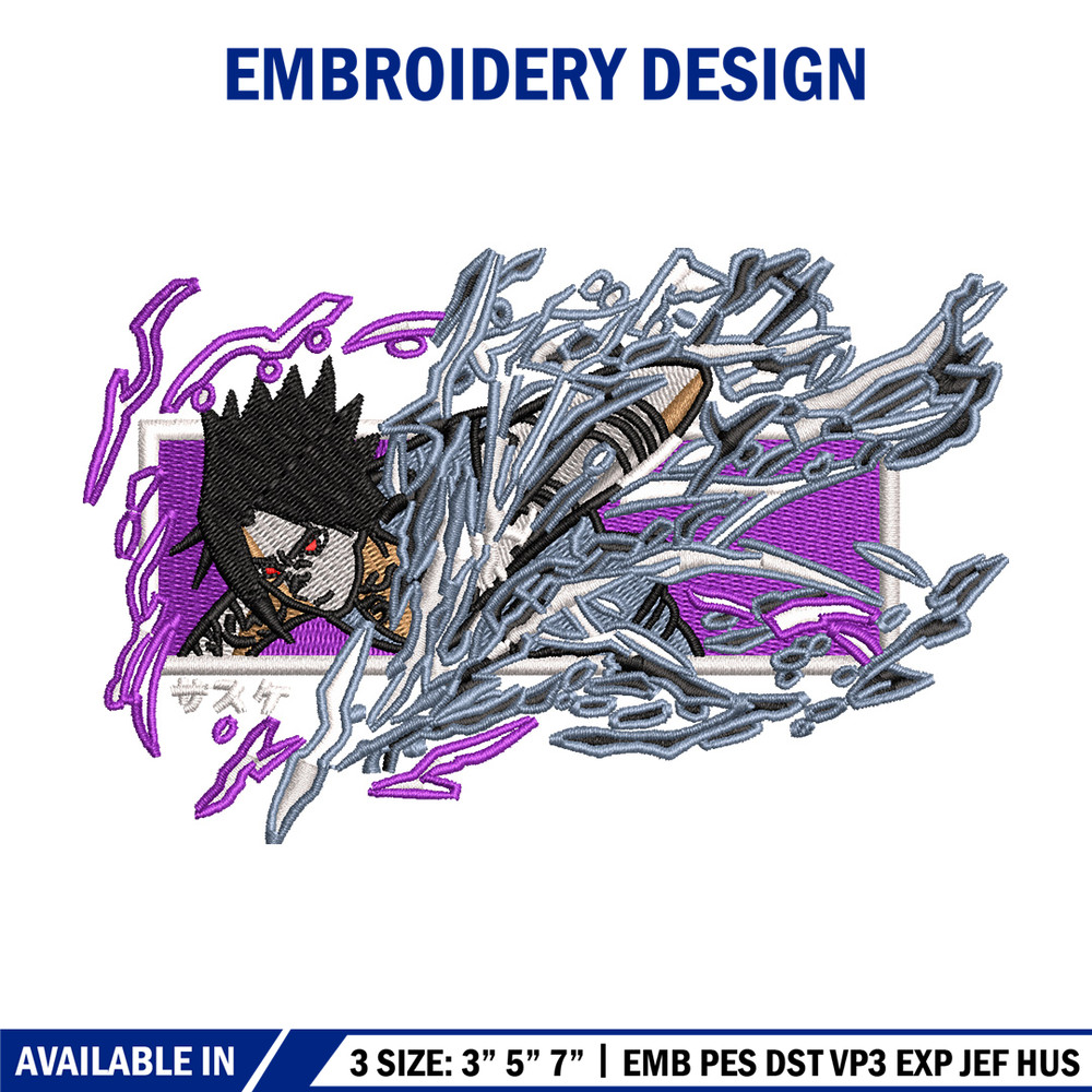 Sasuke chidori embroidery design, Naruto embroidery, Anime design, Embroidery shirt, Embroidery file, Digital download.jpg
