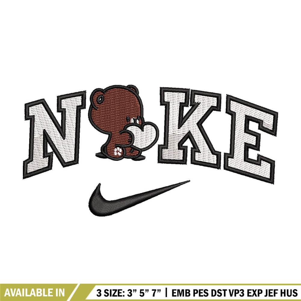 Heart bear nike embroidery design, Bear embroidery, Embroidery file, Embroidery shirt, Nike design, Digital download.jpg