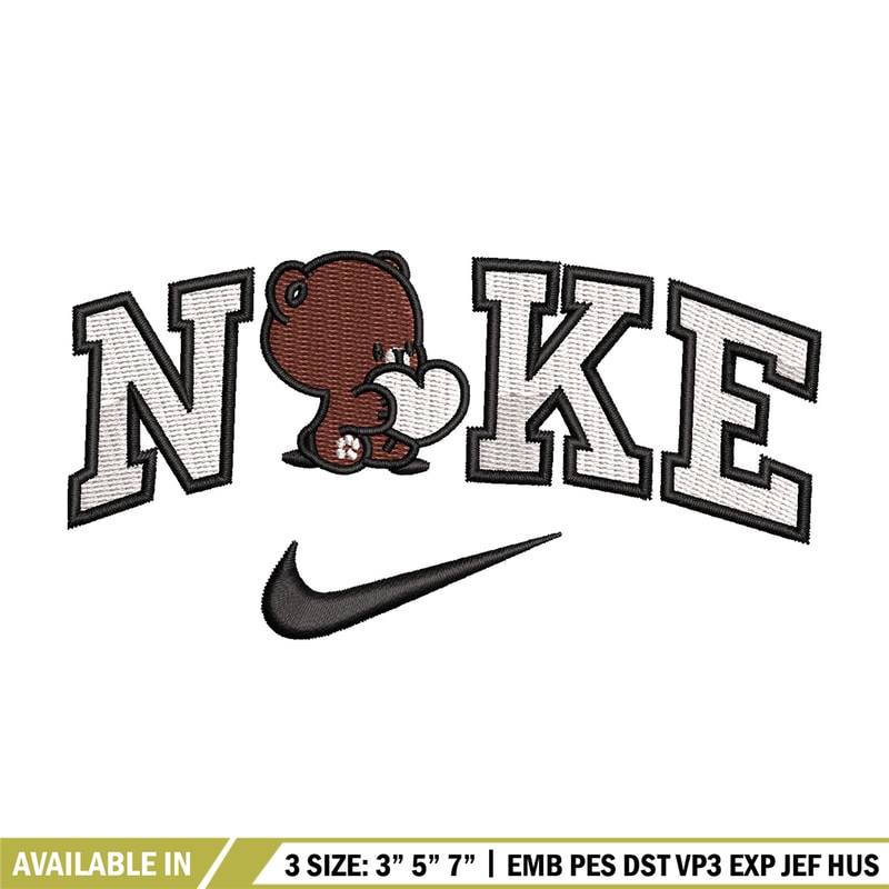 Heart bear nike embroidery design, Bear embroidery, Embroidery file, Embroidery shirt, Nike design, Digital download.jpg