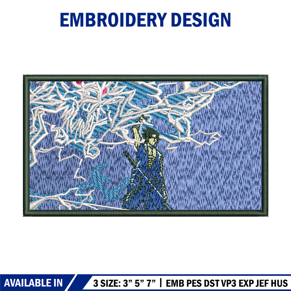 Sasuke thunder embroidery design, Naruto embroidery, Anime design, Embroidery shirt, Embroidery file, Digital download.jpg