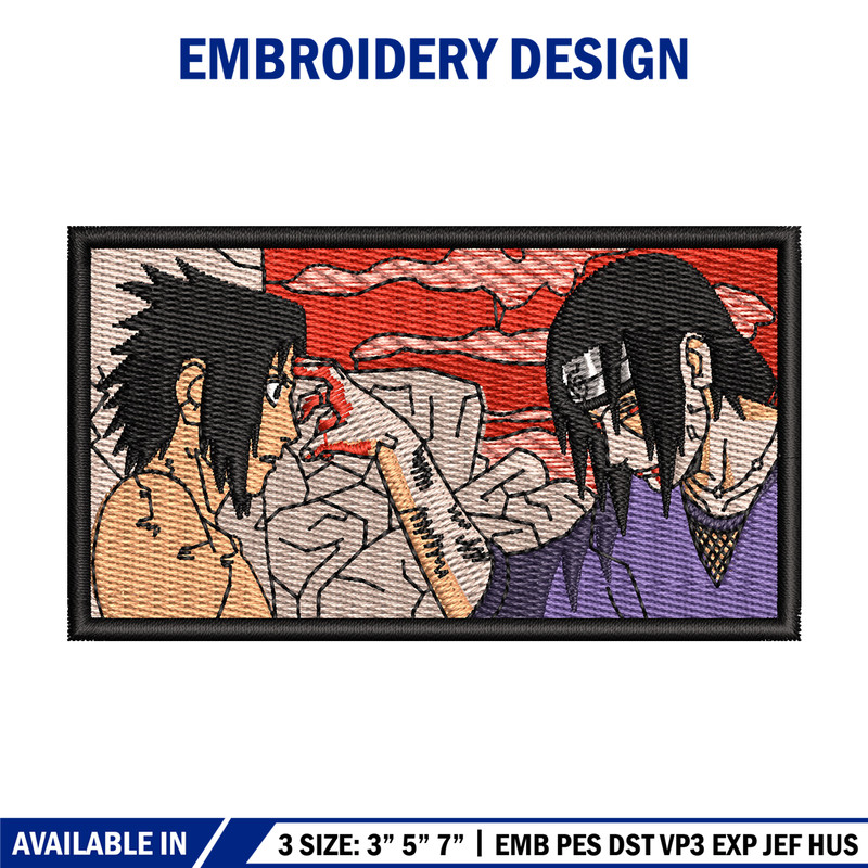 Sasuke vs itachi embroidery design, Naruto embroidery, Anime design, Embroidery shirt, Embroidery file, Digital download.jpg