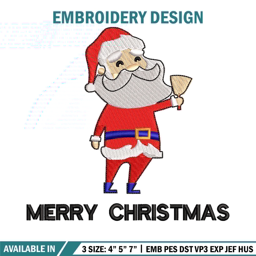 Satan ring bell embroidery design, Chrismas embroidery, Emb design, Embroidery shirt, Embroidery file, Digital download.jpg