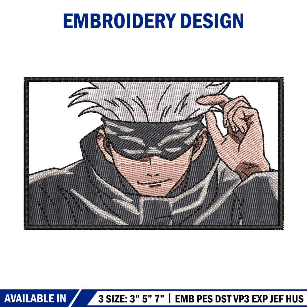 Satoru gojo embroidery design, Jujutsu embroidery, Anime design, Embroidery file, Embroidery shirt, Digital download.jpg