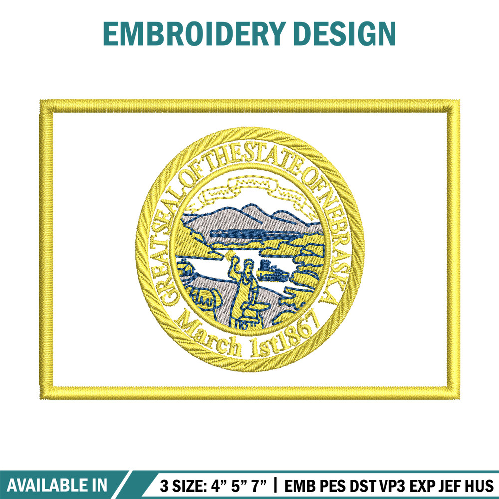 Seal Great Seal of the State of Nebraska Badge Logo embroidery design, logo embroidery, logo design, Instant download..jpg