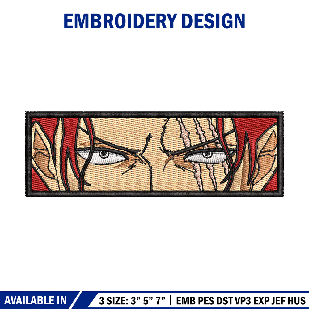Shank eyes embroidery design, One piece embroidery, Anime design, Embroidery shirt, Embroidery file, Digital download.jpg