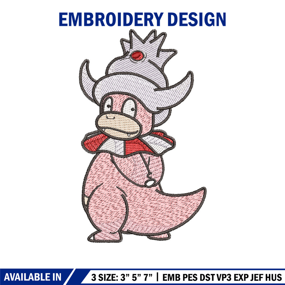 Slowking embroidery design, Pokemon embroidery, Embroidery shirt, Embroidery file, Anime design, Digital download.jpg