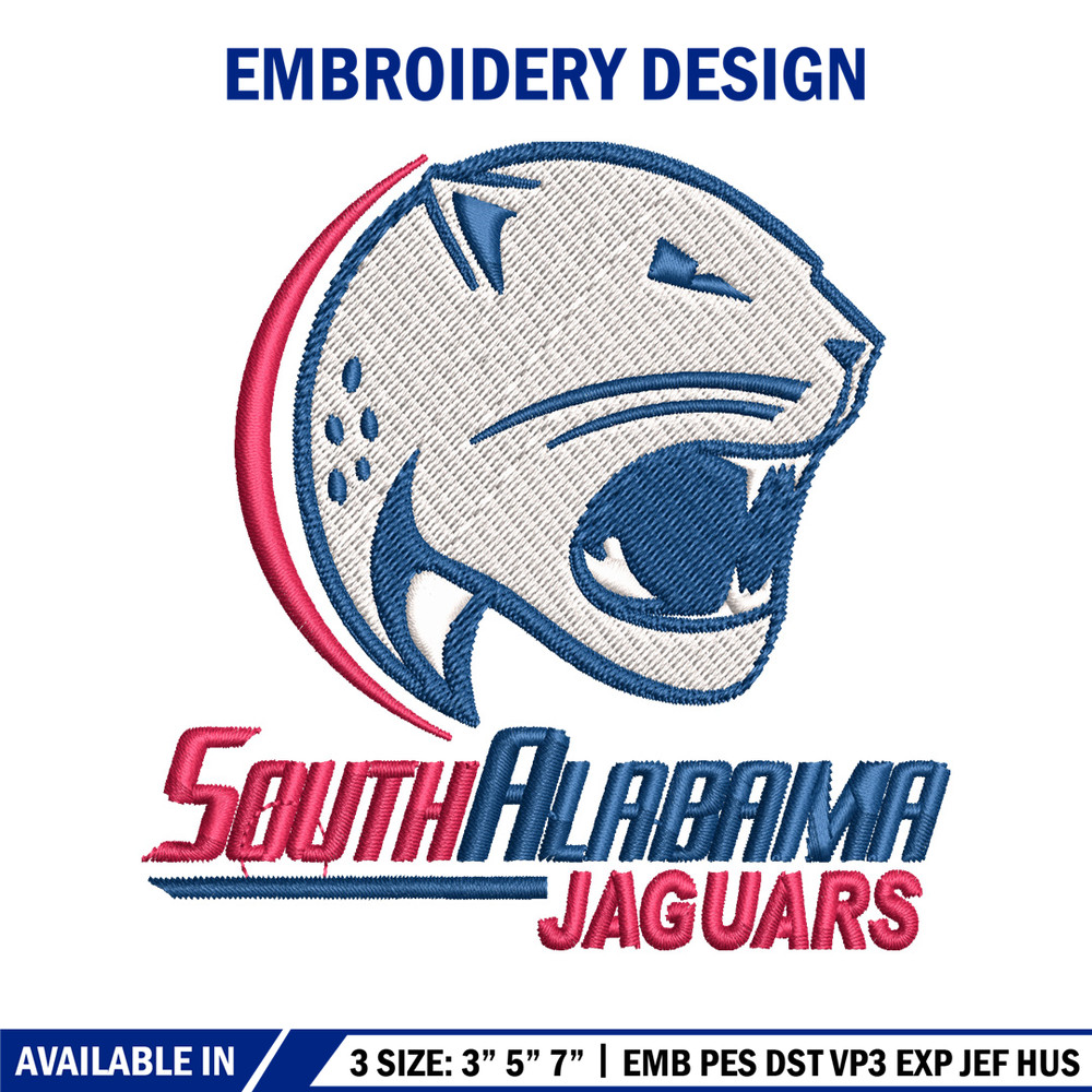 South Alabama Jaguars embroidery design, South Alabama Jaguars embroidery, logo Sport, Sport embroidery, NCAA embroidery.jpg