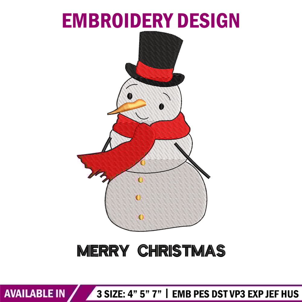 Snow man embroidery design, Chrismas embroidery, Emb design, Embroidery shirt, Embroidery file, Digital download.jpg
