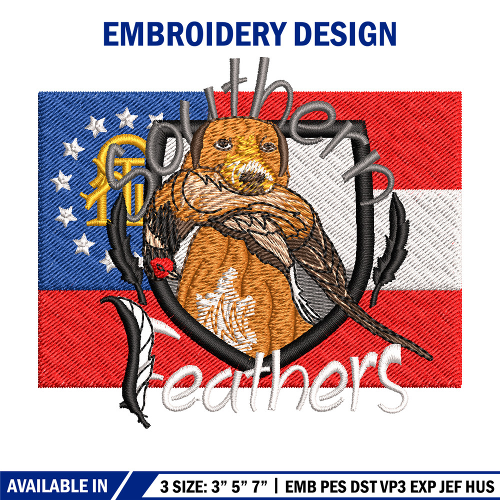 Southern Feathers logo embroidery design, logo embroidery, logo design, Embroidery shirt, logo shirt, Instant download.jpg