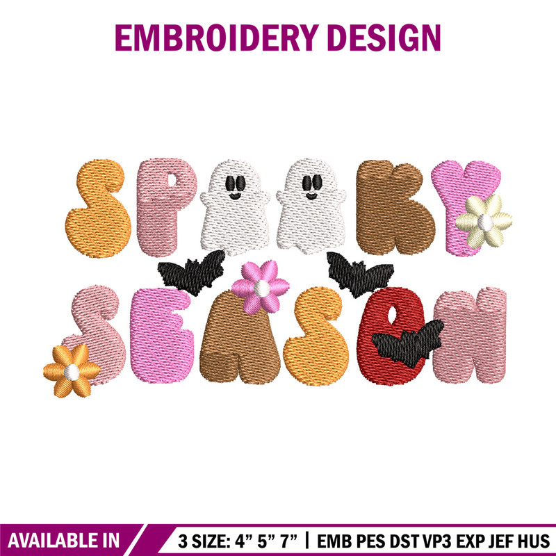 Spooky season embroidery design, Spooky embroidery, Embroidery file, Embroidery shirt, Emb design, Digital download.jpg