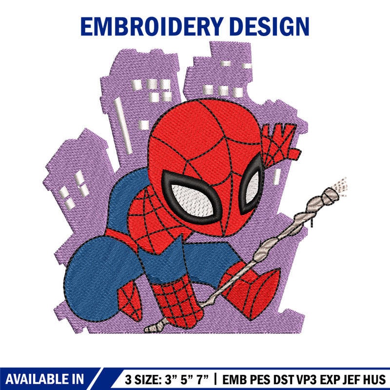 Spaiderman chibi logo embroidery design, Spaiderman chibi embroidery, Embroidery shirt, logo design, Instant download.jpg