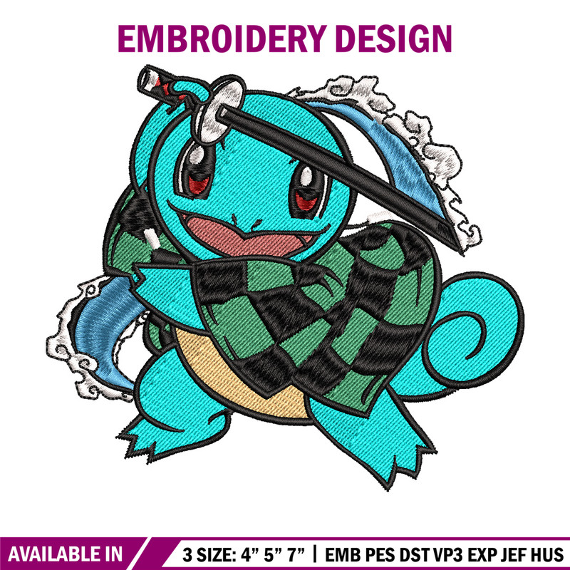 Squirtle embroidery design, Pokemon embroidery, Anime design, Embroidery file, Embroidery shirt, Digital download.jpg