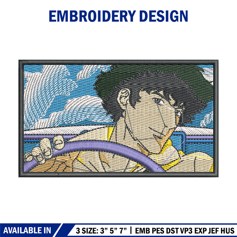 Spike box embroidery design, Cowboy bebop embroidery, Anime design, Embroidery shirt, Embroidery file, Digital download.jpg