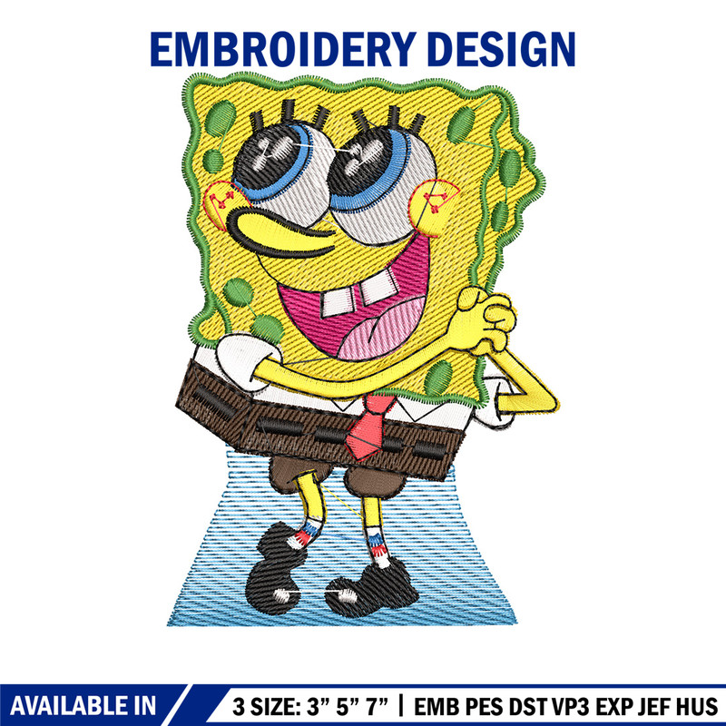 Spongebob embroidery design, Spongebob embroidery, Anime design, Embroidery shirt, Embroidery file,Digital download.jpg
