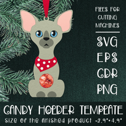 Sphinx Cat | Christmas Ornament | Candy Holder Template SVG | Sucker holder Paper Craft