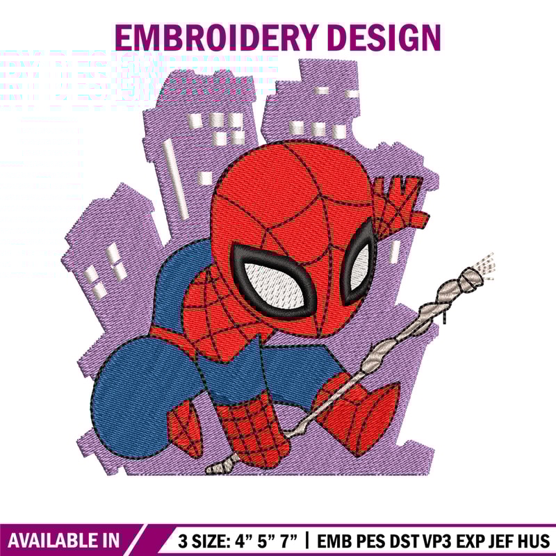 Spaiderman chibi logo embroidery design, Spaiderman chibi embroidery, Embroidery shirt, logo design, Instant download.jpg