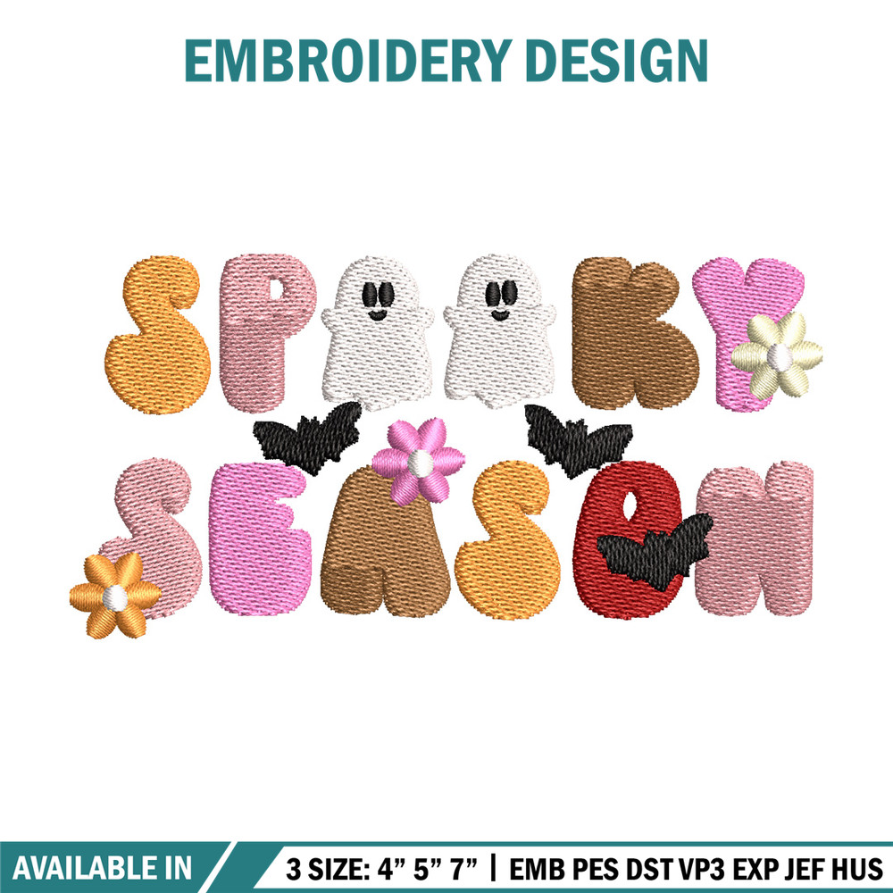 Spooky season embroidery design, Spooky embroidery, Embroidery file, Embroidery shirt, Emb design, Digital download.jpg