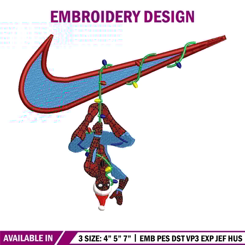 Spaiderman Nike logo embroidery design, Spaiderman Nike embroidery, Embroidery shirt, Nike design, Instant download.jpg