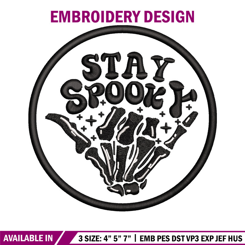 Stay spooky embroidery design, Spooky embroidery, Emb design, Embroidery shirt, Embroidery file, Digital download.jpg