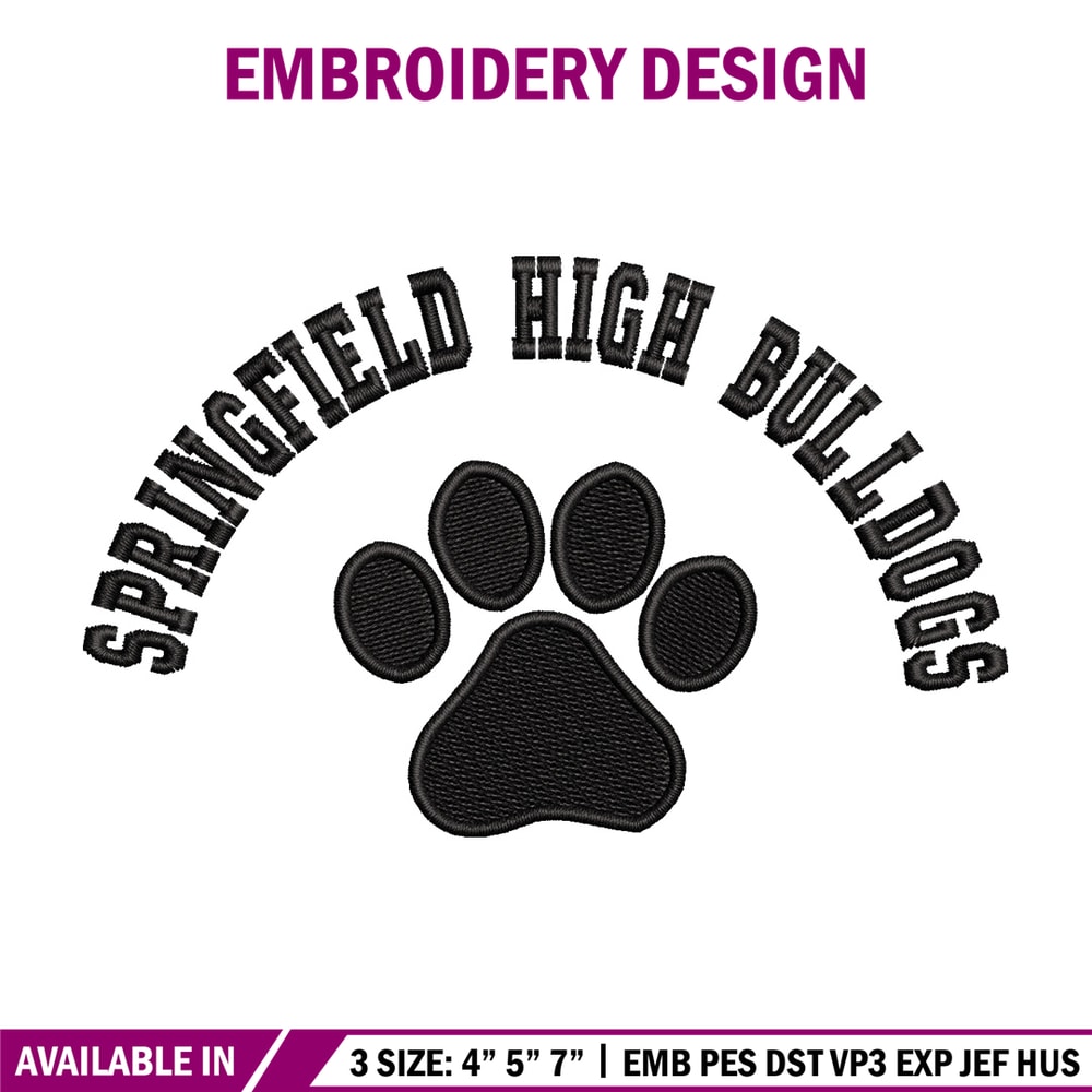 Springfield embroidery design, Logo embroidery, Emb design, Embroidery shirt, Embroidery file, Digital download.jpg