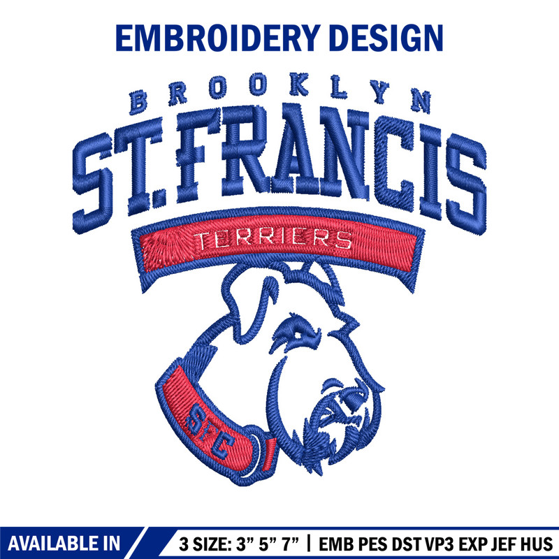 St Francis Terriers embroidery design, St Francis Terriers embroidery, logo Sport, Sport embroidery, NCAA embroidery.jpg