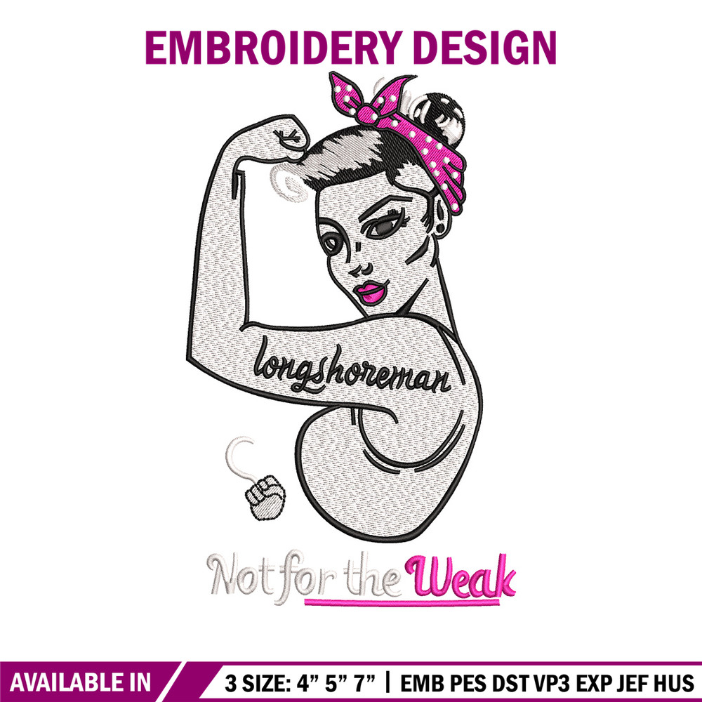 Strong lady embroidery design, Lady embroidery, Embroidery file,Embroidery shirt, Emb design, Digital download.jpg