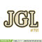 JGL logo embroidery design, JGL logo embroidery, logo design, logo shirt, Embroidery file, Instant download.jpg