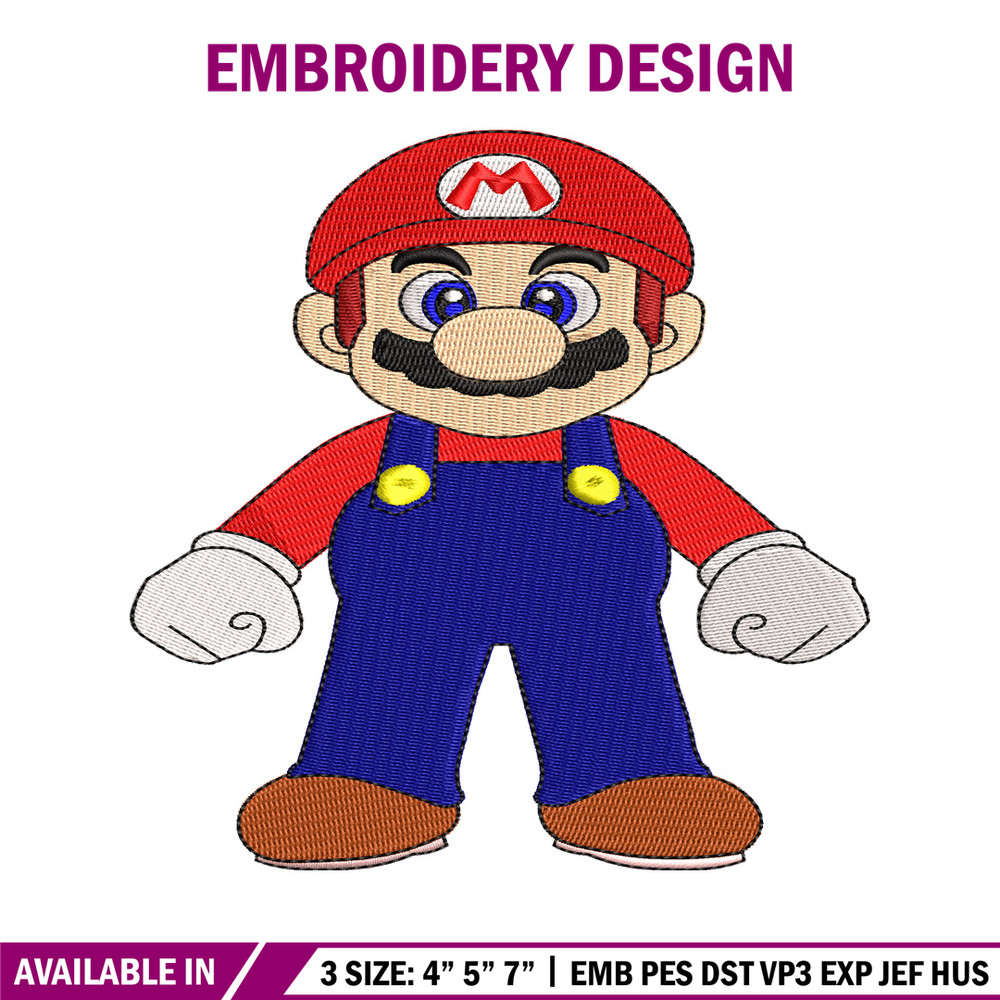 Super Mario bros embroidery design, Mario embroidery, logo design, Logo shirt, embroidery file, Digital download.jpg