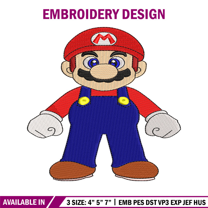 Super Mario bros embroidery design, Mario embroidery, logo design, Logo shirt, embroidery file, Digital download.jpg