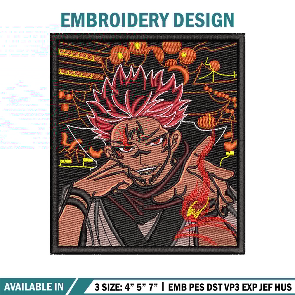 Sukuna frame embroidery design, Sukuna embroidery, Embroidery shirt, Embroidery file, Anime design, Digital download.jpg