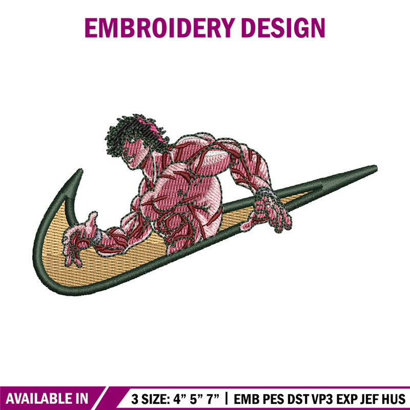 Swoosh baki embroidery design, Baki embroidery, Nike design,Embroidery file, Embroidery shirt, Digital download.jpg