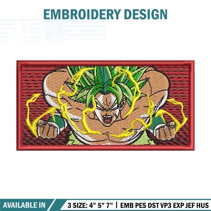 Super broly embroidery design, Dragonball embroidery, Anime design, Embroidery shirt, Embroidery file, Digital download.jpg