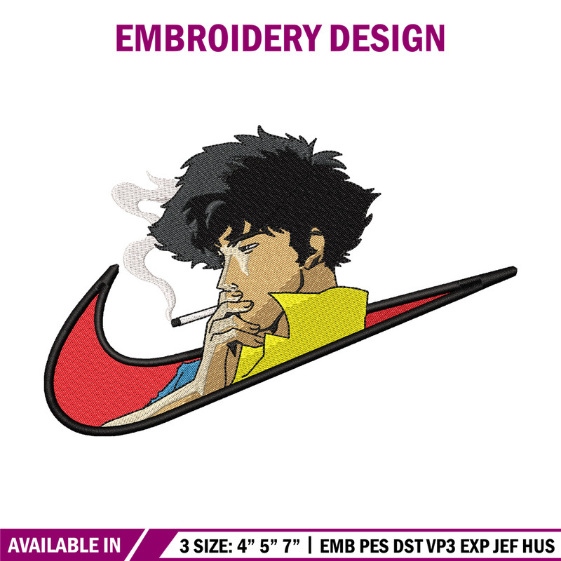 Swoosh spike embroidery design, Cowboy bebop embroidery,Anime design,Embroidery file, Embroidery shirt, Digital download.jpg