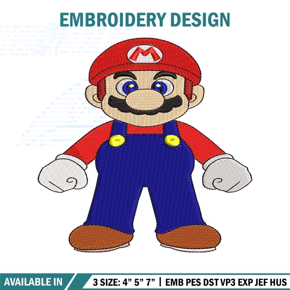 Super Mario bros embroidery design, Mario embroidery, logo design, Logo shirt, embroidery file, Digital download.jpg