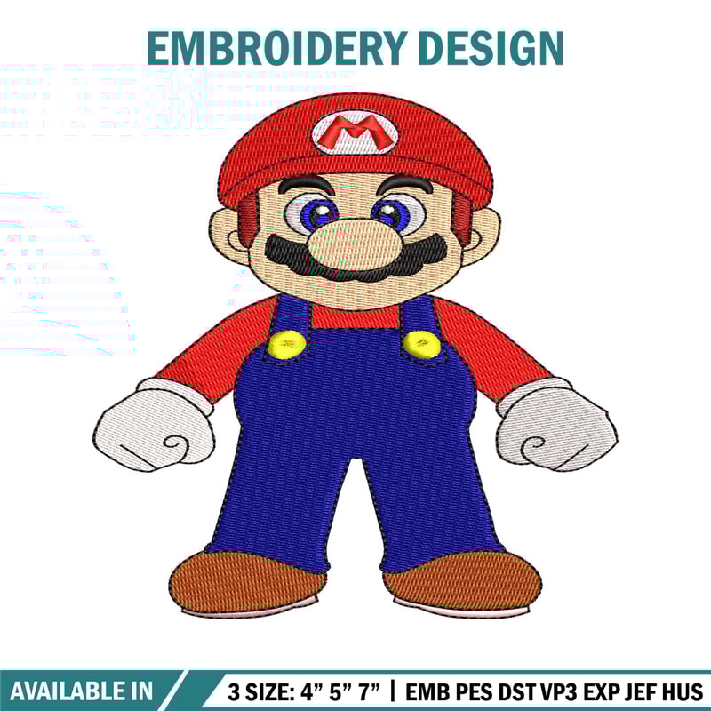 Super Mario bros embroidery design, Mario embroidery, logo design, Logo shirt, embroidery file, Digital download.jpg