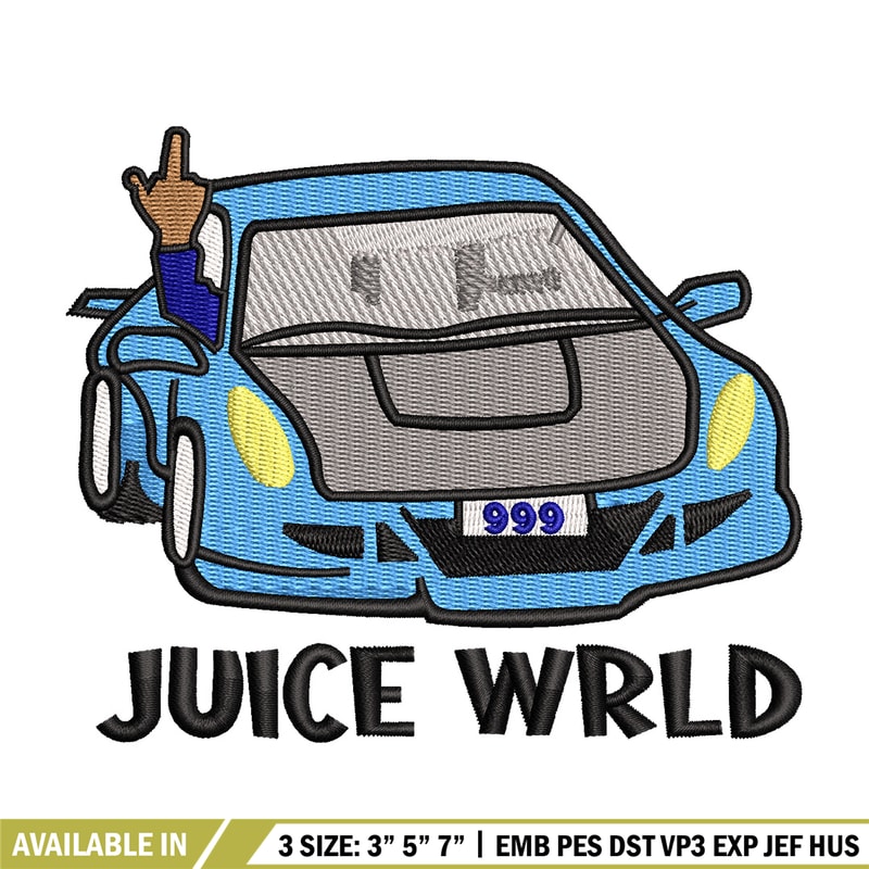 Juice wrld embroidery design, Car logo embroidery, Embroidery file,Embroidery shirt, Emb design, Digital download.jpg