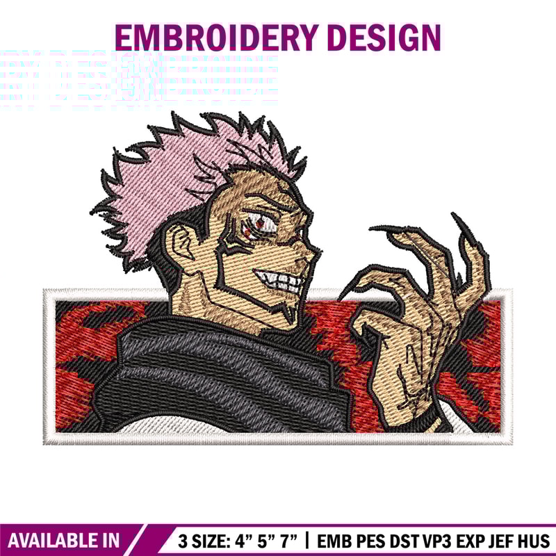 Sukuna red embroidery design, Sukuna embroidery, Embroidery shirt, Embroidery file, Anime design, Digital download.jpg