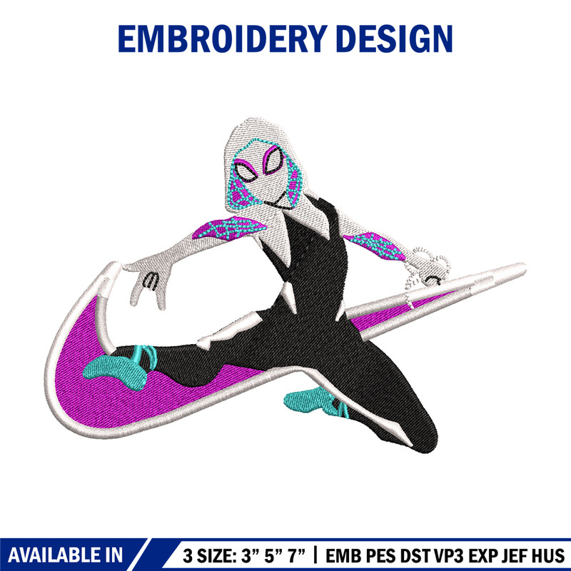 Superhero Nike embroidery design, Nike Spiderwen embroidery, Nike design, movie design, logo shirt, Digital download.jpg