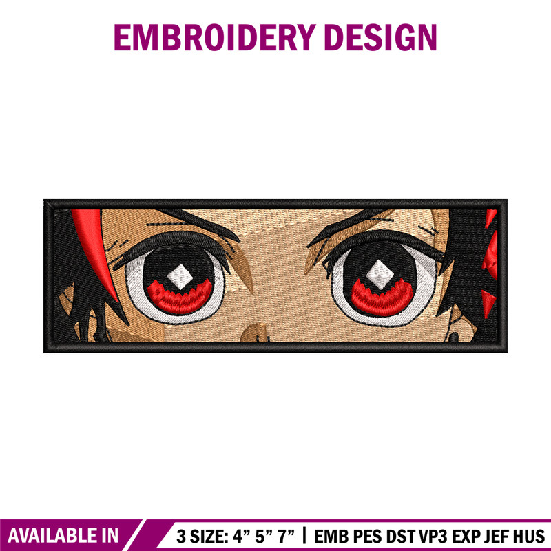 Tanjiro eyes embroidery design, Kimetsu no Yaiba embroidery, Nike design, anime design, anime shirt, Digital download.jpg