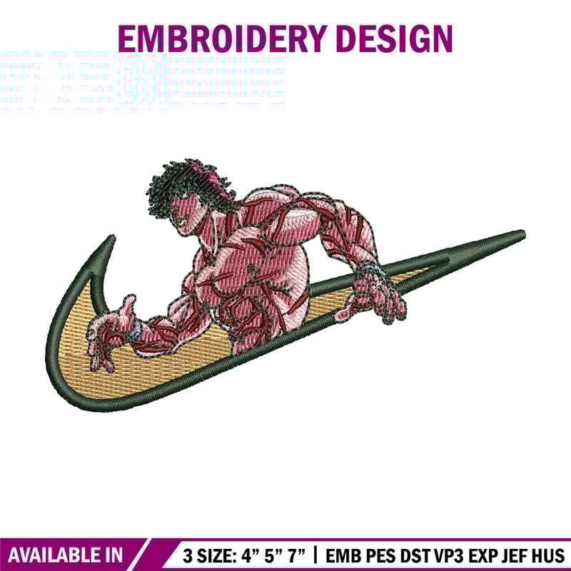 Swoosh baki embroidery design, Baki embroidery, Nike design,Embroidery file, Embroidery shirt, Digital download.jpg