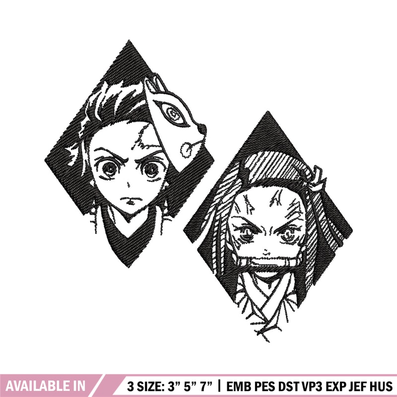 Kamado family embroidery design, Tanjiro embroidery, Anime design, Embroidery shirt, Embroidery file,Digital download.jpg