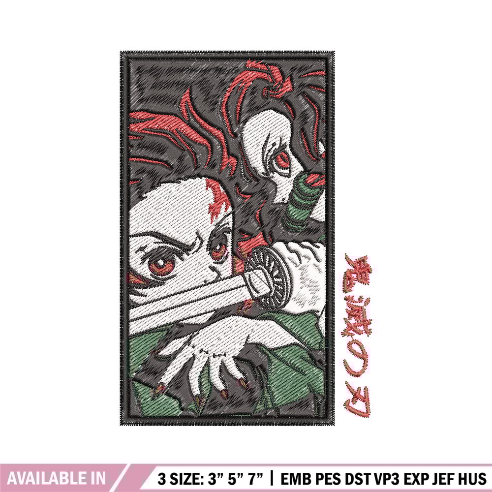 Kamado family embroidery design, Tanjiro embroidery, Embroidery shirt, Embroidery file, Anime design,Digital download.jpg